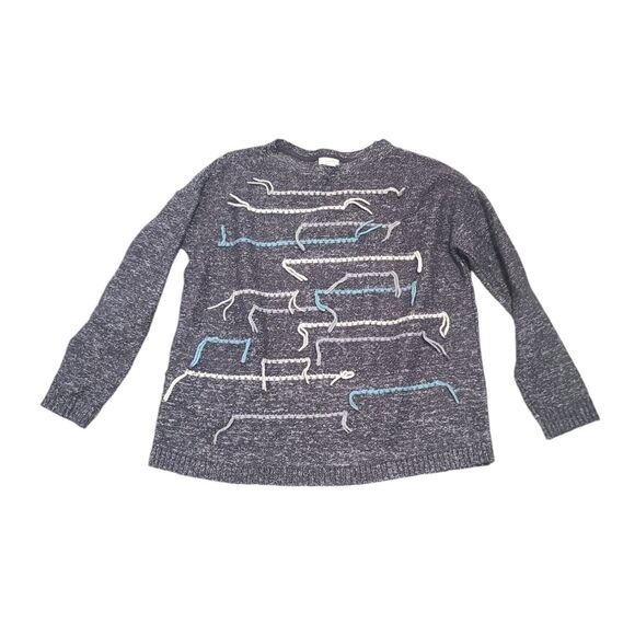 J. Jill Pure jill Women's Grey artisanal sweater size S loose thread casual boho - Picture 2 of 10